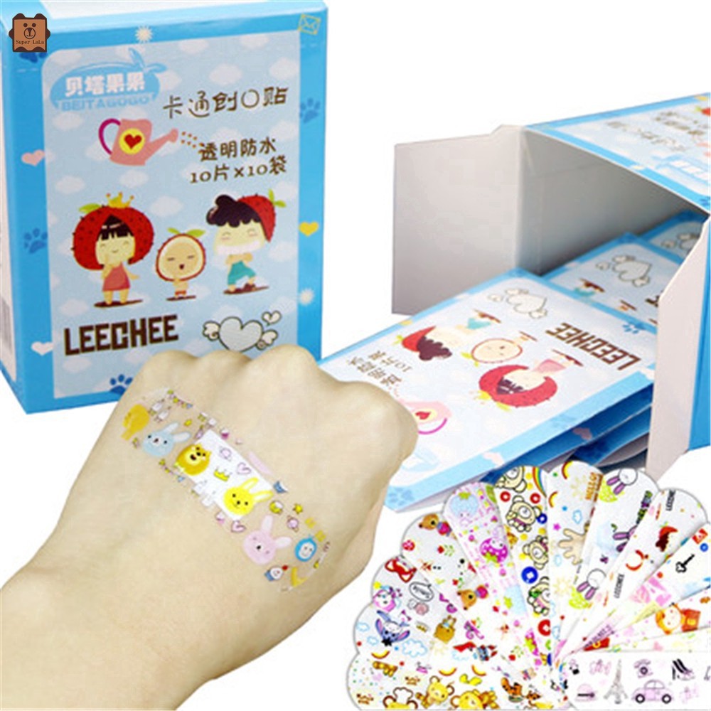Hộp 100 băng dán vết thương cute/băng gâu hoạt hình