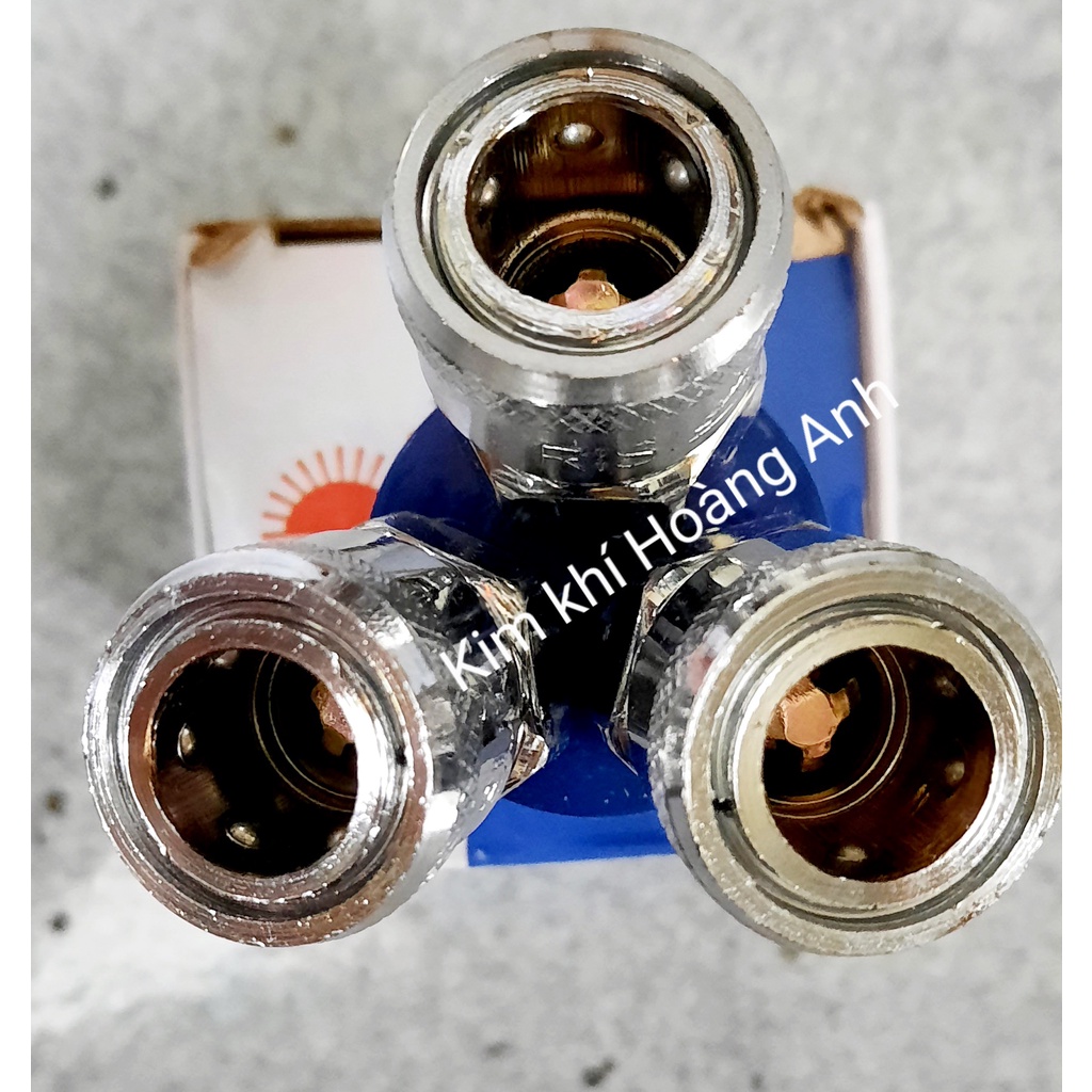 Chạc chia hơi 3 đầu, đầu chia hơi đầu ren trong