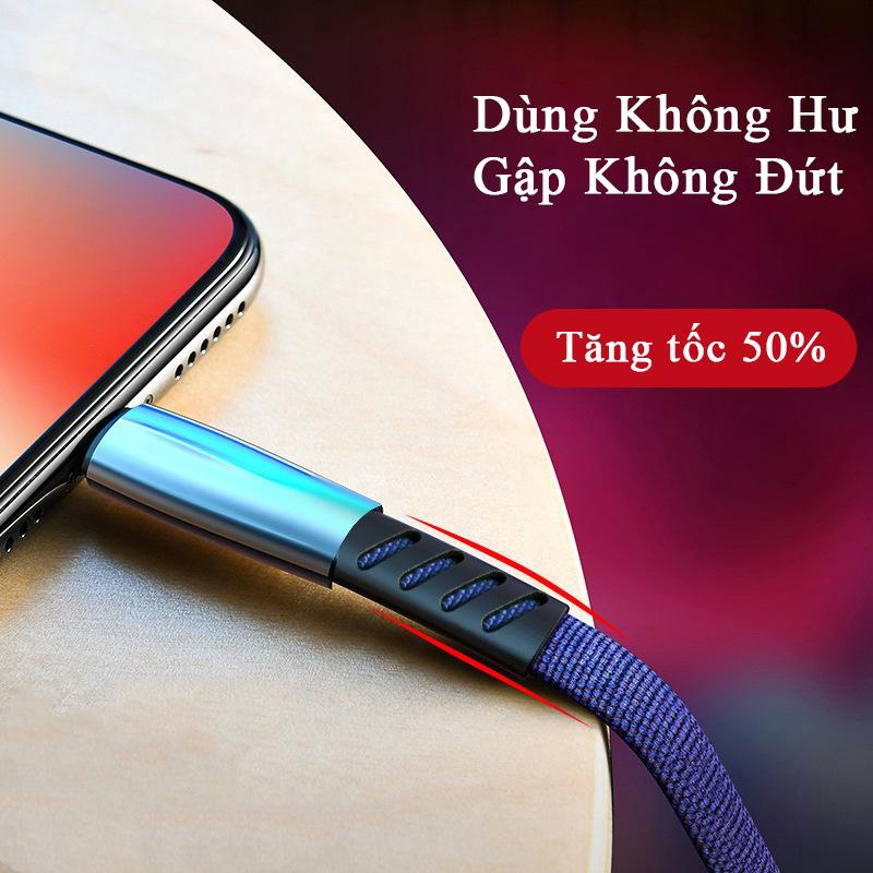 Dây cáp sạc nhanh cổng lightning type-c micro 3A tương thích các dòng IOS và Android như IPhone SamSung XiaoMi