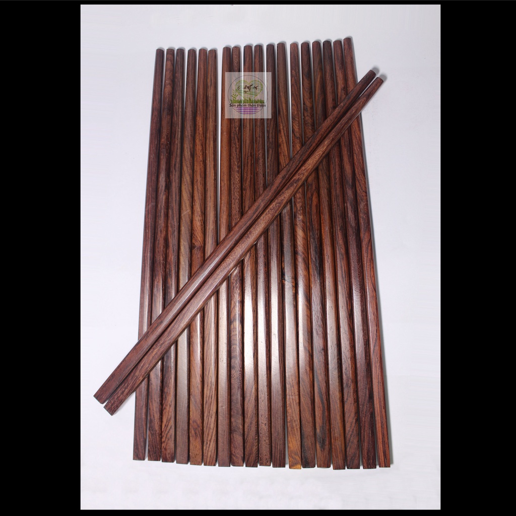 Đũa ăn gỗ Cẩm lai tự nhiên - Mẫu đầu vuông trơn (Quy cách: 24cm)