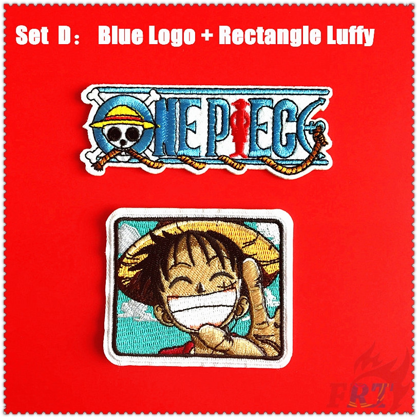 Set 2 miếng vá quần áo hình nhân vật hoạt hình One Piece dễ thương