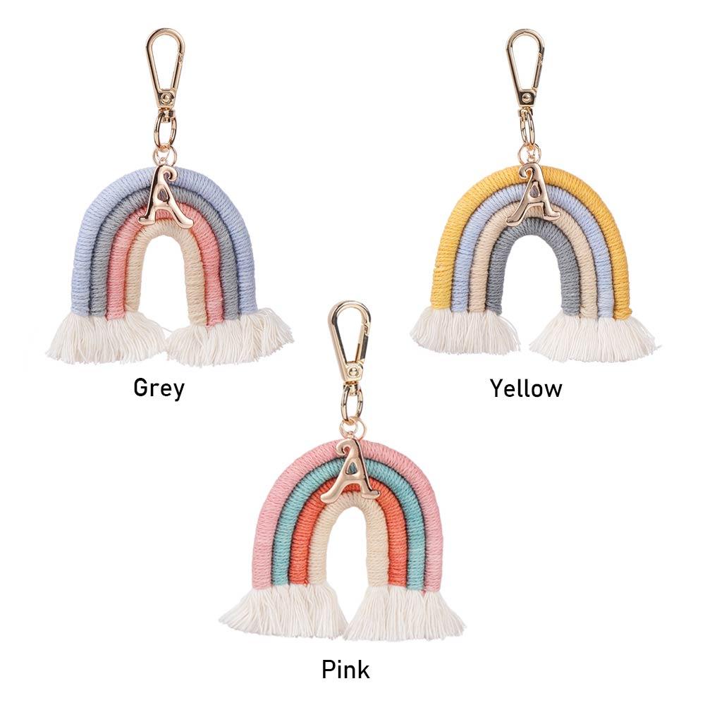 ROWANS Rainbow Keychains DIY Clips Bag Hook Weaving