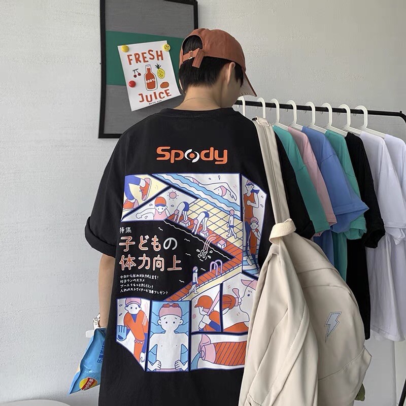 Áo phông tay lỡ unisex WIND form rộng cotton SPODY thun oversize nam nữ ulzzang | BigBuy360 - bigbuy360.vn