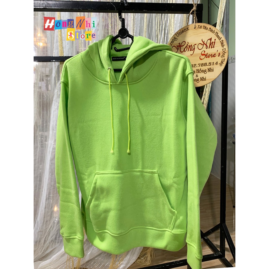 Áo Khoác Hoodie Trơn Ulzzang Unisex Màu Xanh Chuối Chất Nỉ Bông Cao Cấp Dáng Rộng Nam Nữ - MM | BigBuy360 - bigbuy360.vn