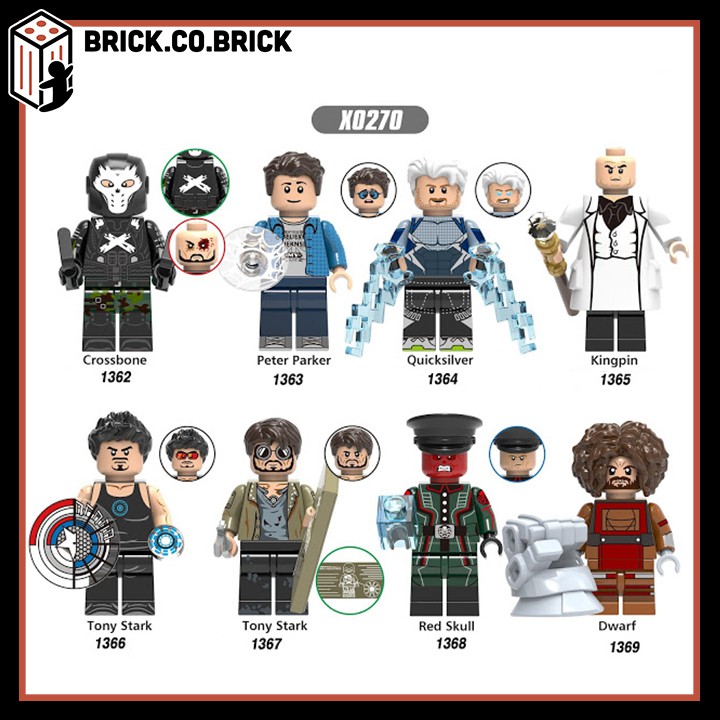 MCU Crossbones Quicksilver Eitri Red Skull Đồ Chơi Non LEGO Super Hero Mô Hình Lắp Ráp Siêu Anh Hùng Marvel X0270