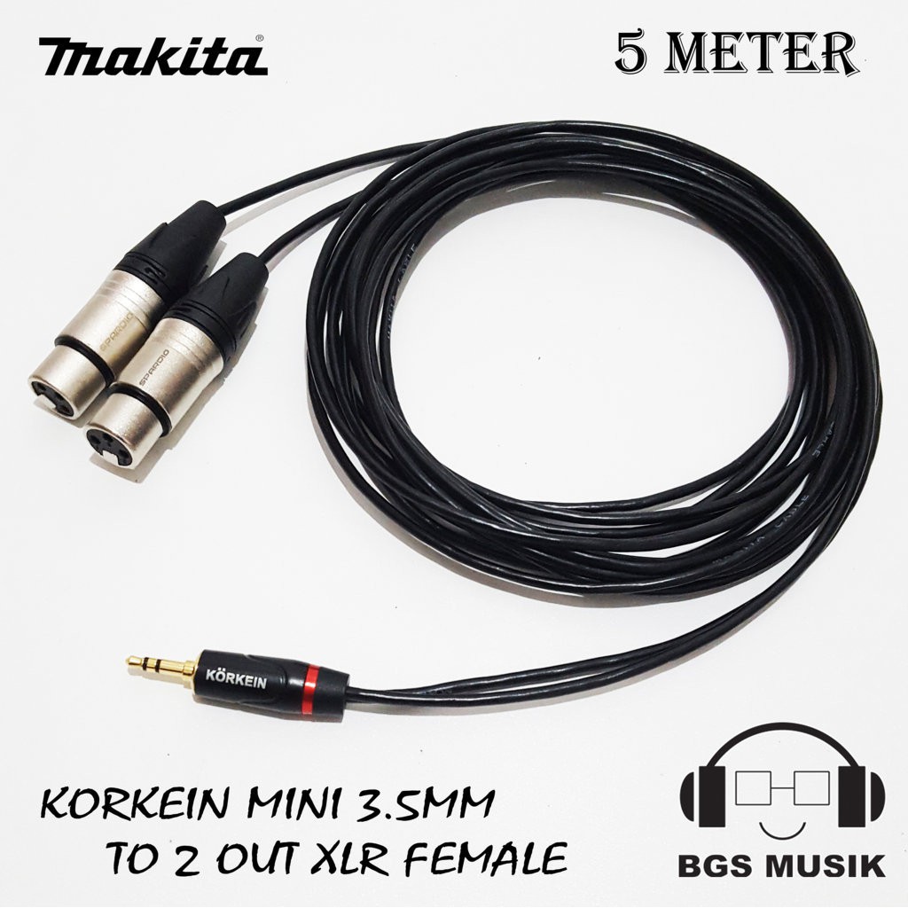 Cáp Chuyển Đổi Mini 3.5mm Sang 2 Jack Xlr Cái 5m - 3.5mm Mini Sang 2 Jack Canon