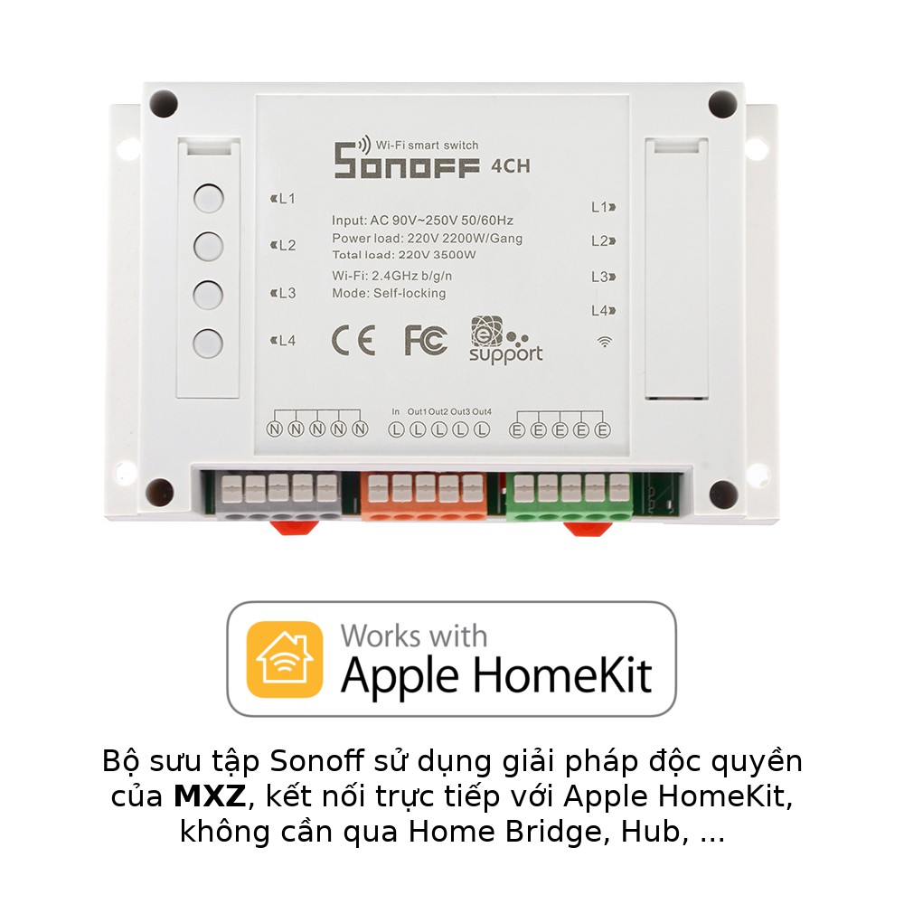 Công tắc thông minh work with Apple HomeKit sử dụng nền tảng Sonoff
