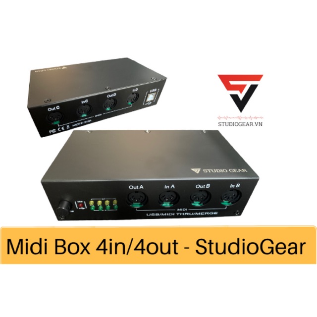 Midi USB Box 4in/4out-Hộp Midi USB hỗ trợ kết nối thiết bị Midi controller với máy tính