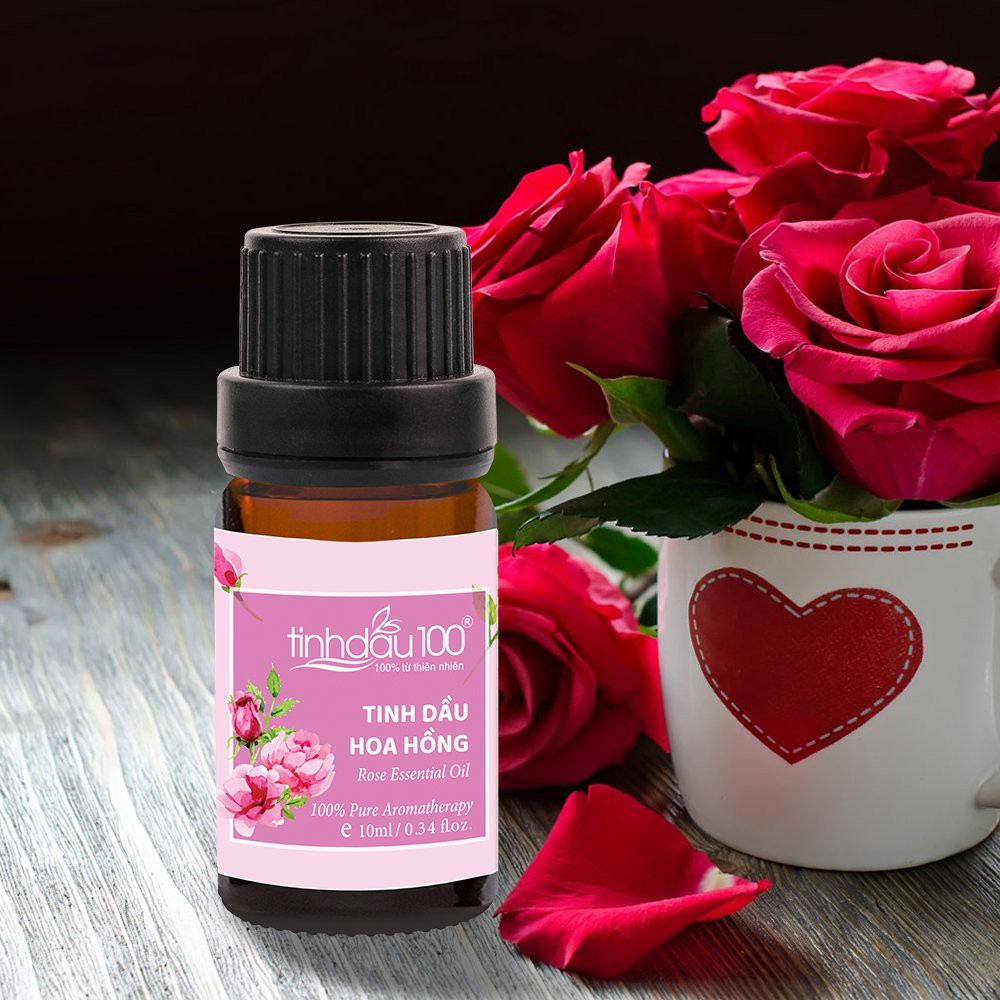 Tinh dầu hoa hồng nguyên chất, tinh dầu hoa hồng xông phòng cao cấp - Hương thơm sang trọng, quyến rũ