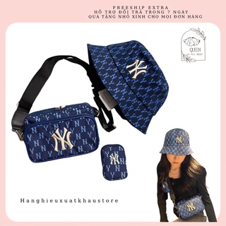 Túi ny ,nón tròn n13 mlb monogram bucket hat navy