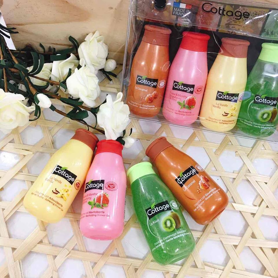 SỮA TẮM COTTAGE / Set 4 Chai Sữa Tắm Mini Cottage (50ml/chai) – Pháp