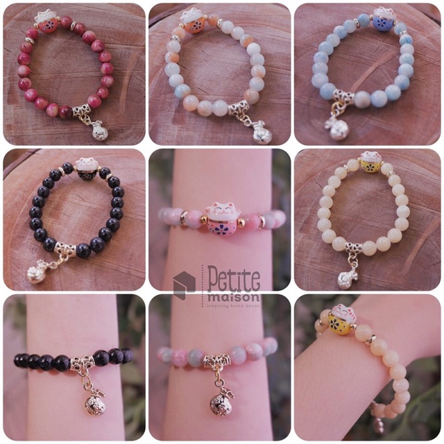 Vòng Tay Mèo Gốm Thần Tài Mic Charm May Mắn