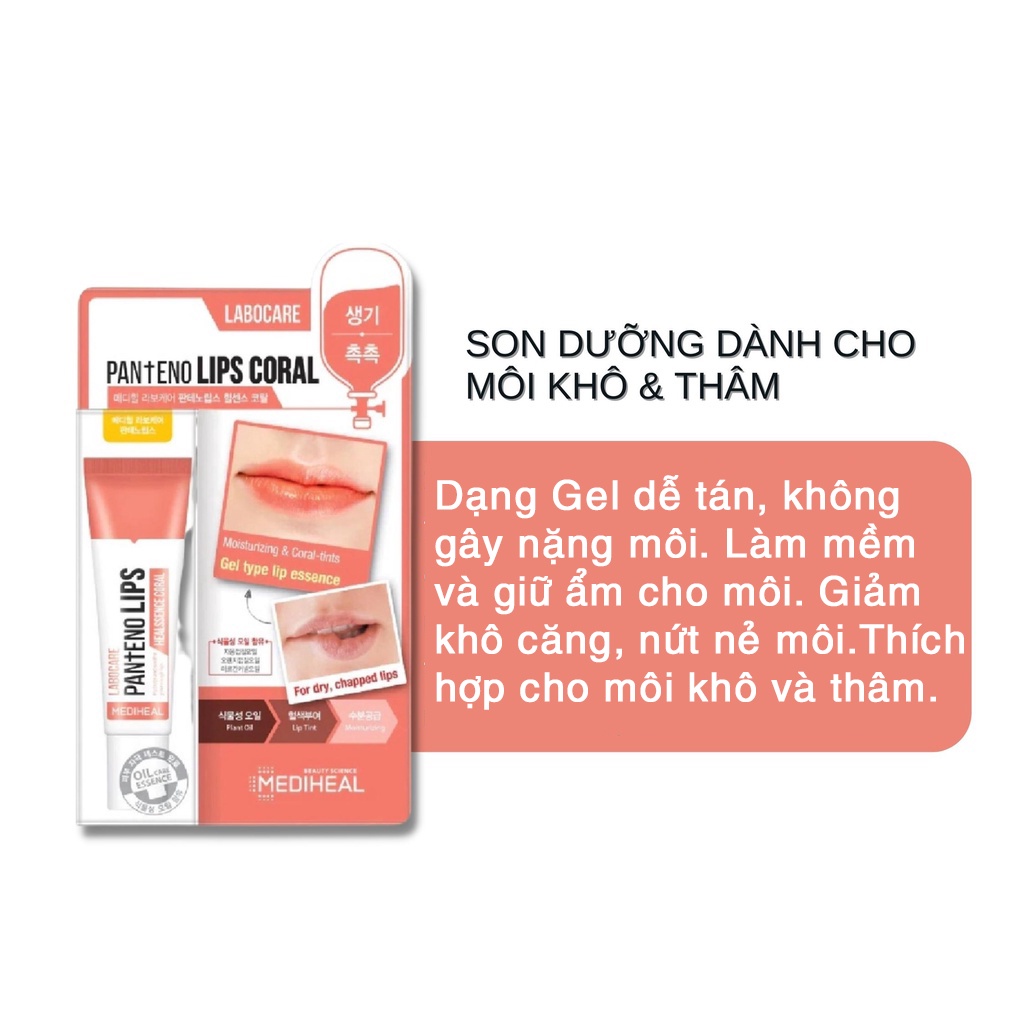 Son dưỡng giảm thâm, nứt nẻ môi Mediheal Labocare Pantenolips 10ml