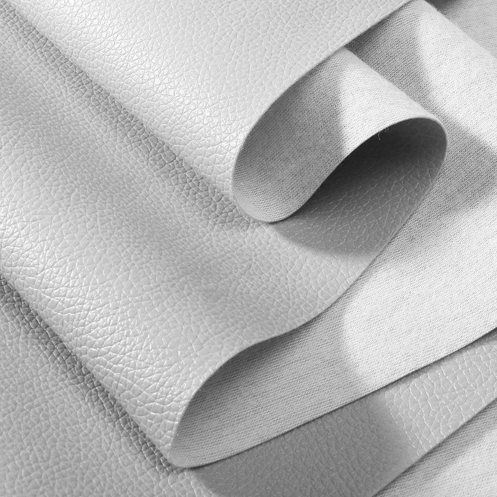 Vải da simili PVC - vải giả da làm handmade -  màu trắng có vân