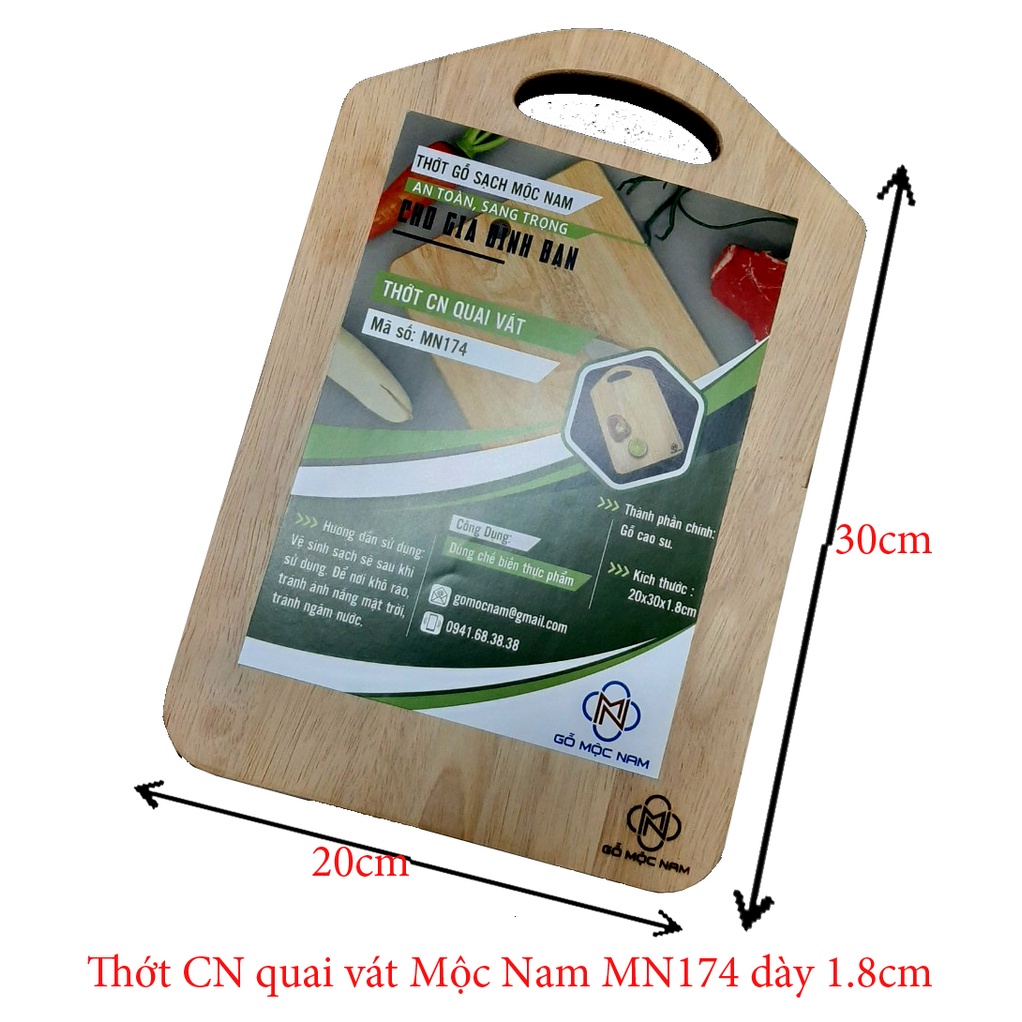 Thớt Gỗ Cao Su Tự Nhiên Mộc Nam Dày Đẹp [Nhiều Size]