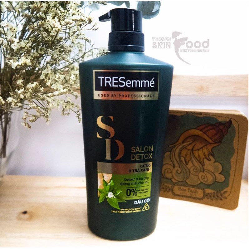 [640g] Dầu Gội Detox Tóc Chắc Khỏe Chiết Xuất Gừng Và Trà Xanh TRESemmé Salon Detox Shampoo