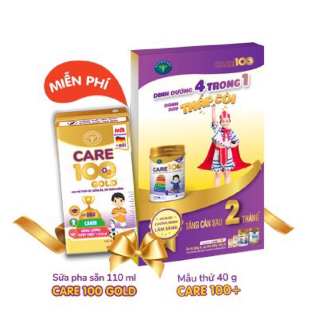 Combo 6 lốc Sữa bột pha sẵn Care 100 gold 110ml