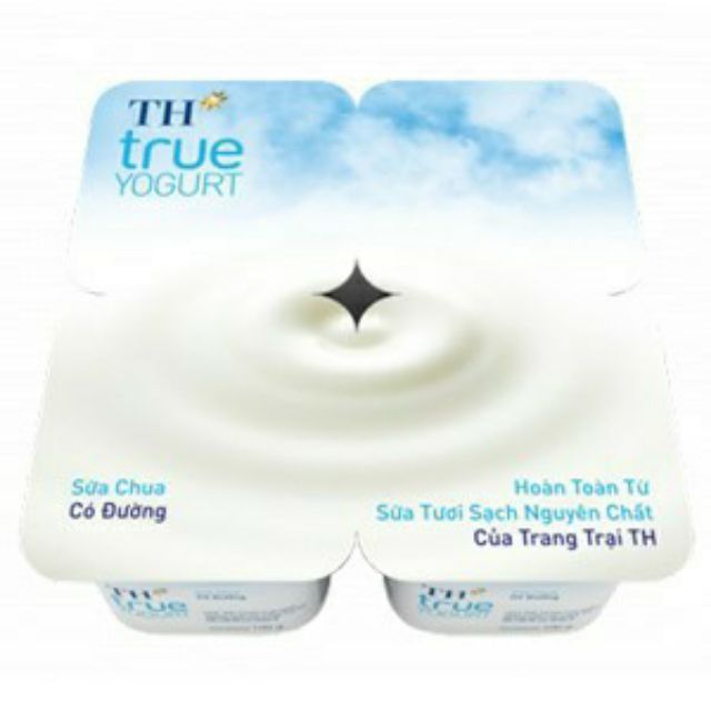 Lốc 4 hộp sữa chua ăn Có đường/ không đường/ ít đường TH true milk