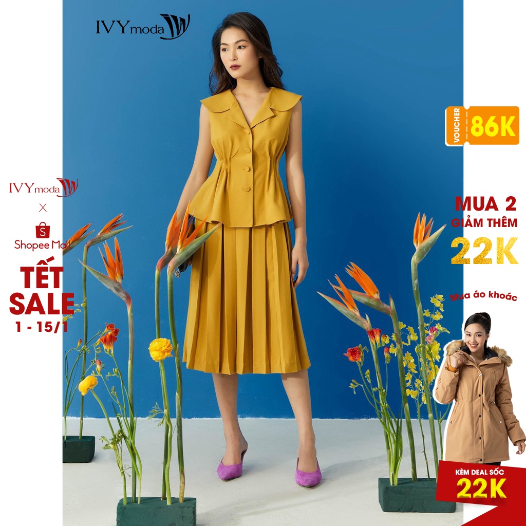 Áo không tay cổ kiểu nữ IVY moda MS 16M6327