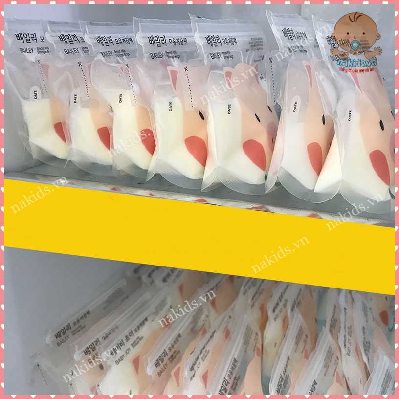 Túi Trữ Sữa 100ml Có Vòi Chính Hãng BAILEY Hàn Quốc Không BPAFREESHIP Túi Dự Trữ Sữa Và Đồ Ăn Dặm Cho Bé