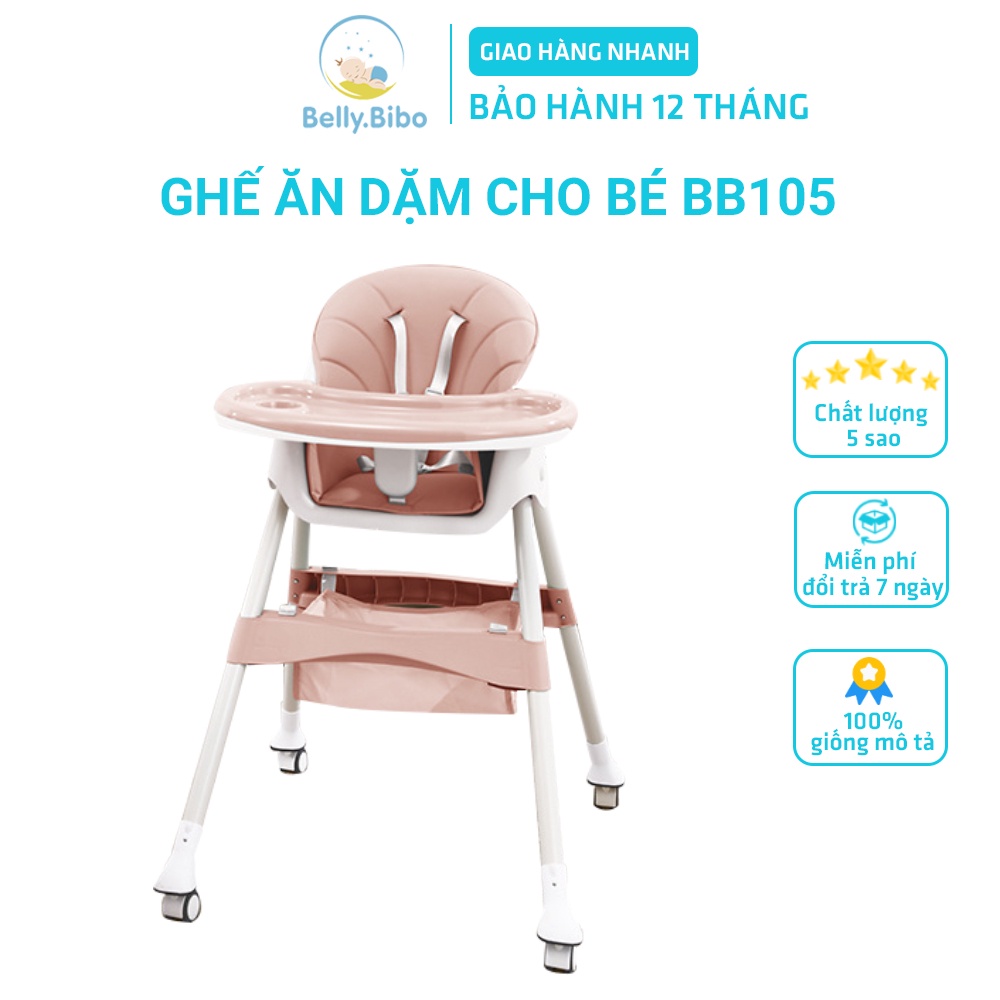 Ghế Ăn Dặm Belly Baby Thiết Kế Cao Cấp Full Phụ Kiện, Lắp Đặt Dễ Dàng