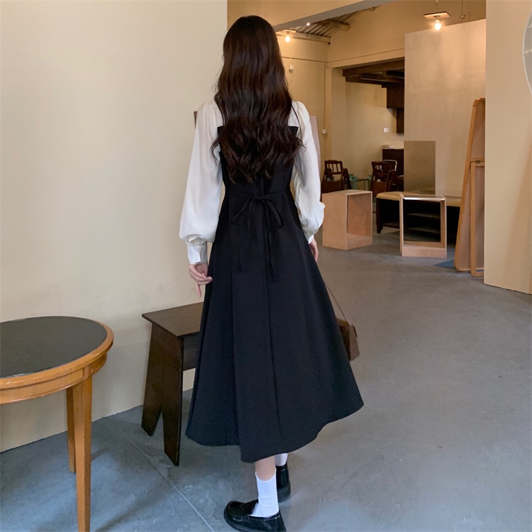 Đầm Perty giả hai lớp eo cao phong cách thời trang Hàn Quốc cho nữ