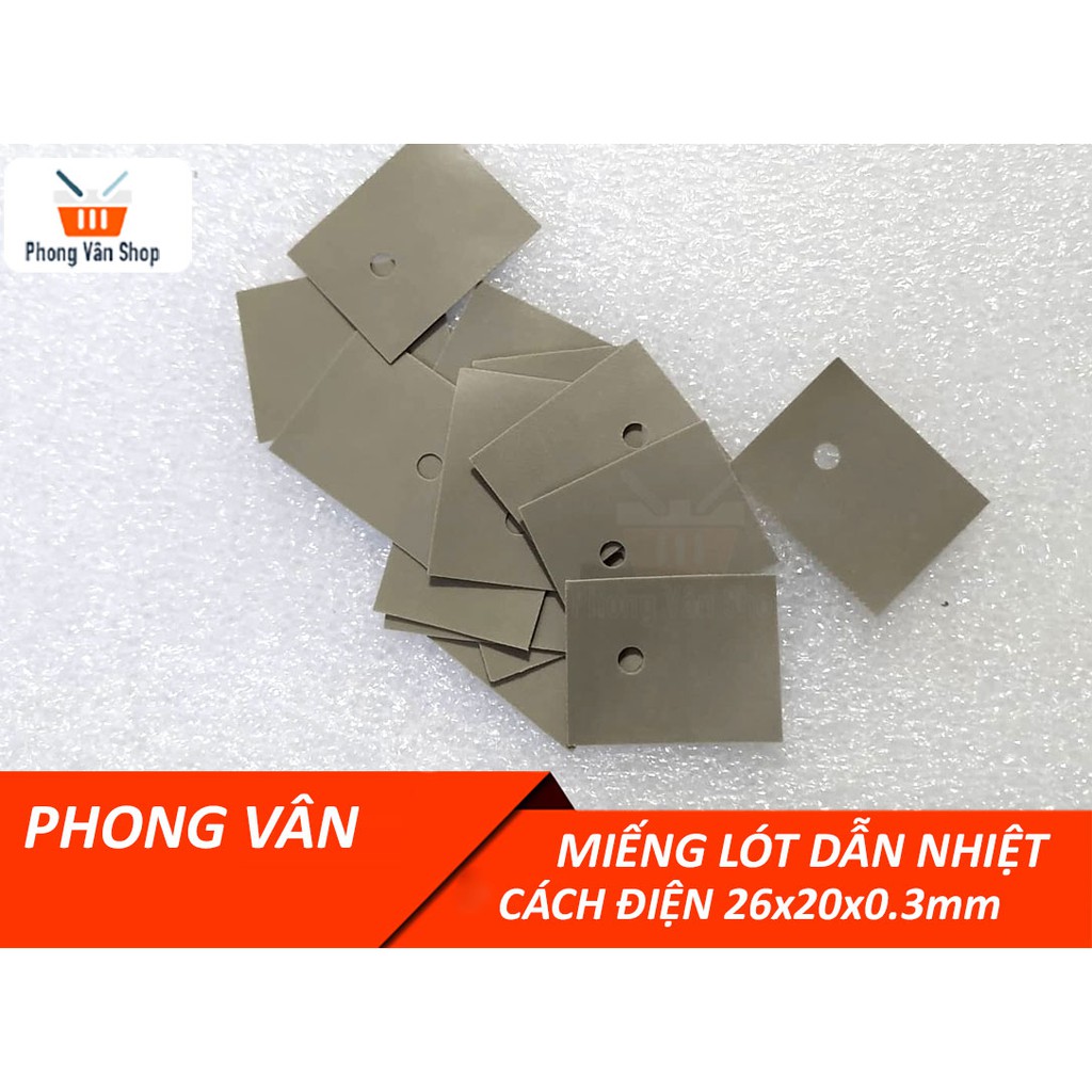 Miếng dẫn nhiệt cách điện 26x20x0.3mm IC-Mosfet-Transistor-IGBT - 10 miếng