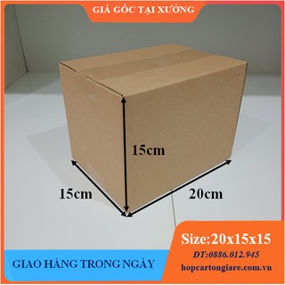 20x15x15 Combo 100 hộp carton đóng hàng 3 lớp giá tại xưởng, mua buôn liên hệ