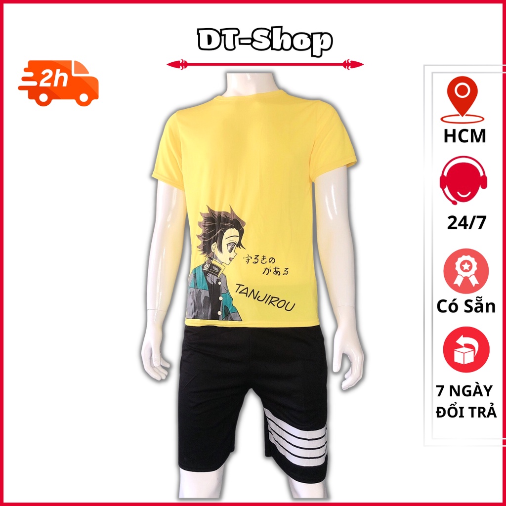 Đồ thể thao nam  FREESHIP  đồ bộ nam in họa tiết TANJIROU mẫu mới 2023