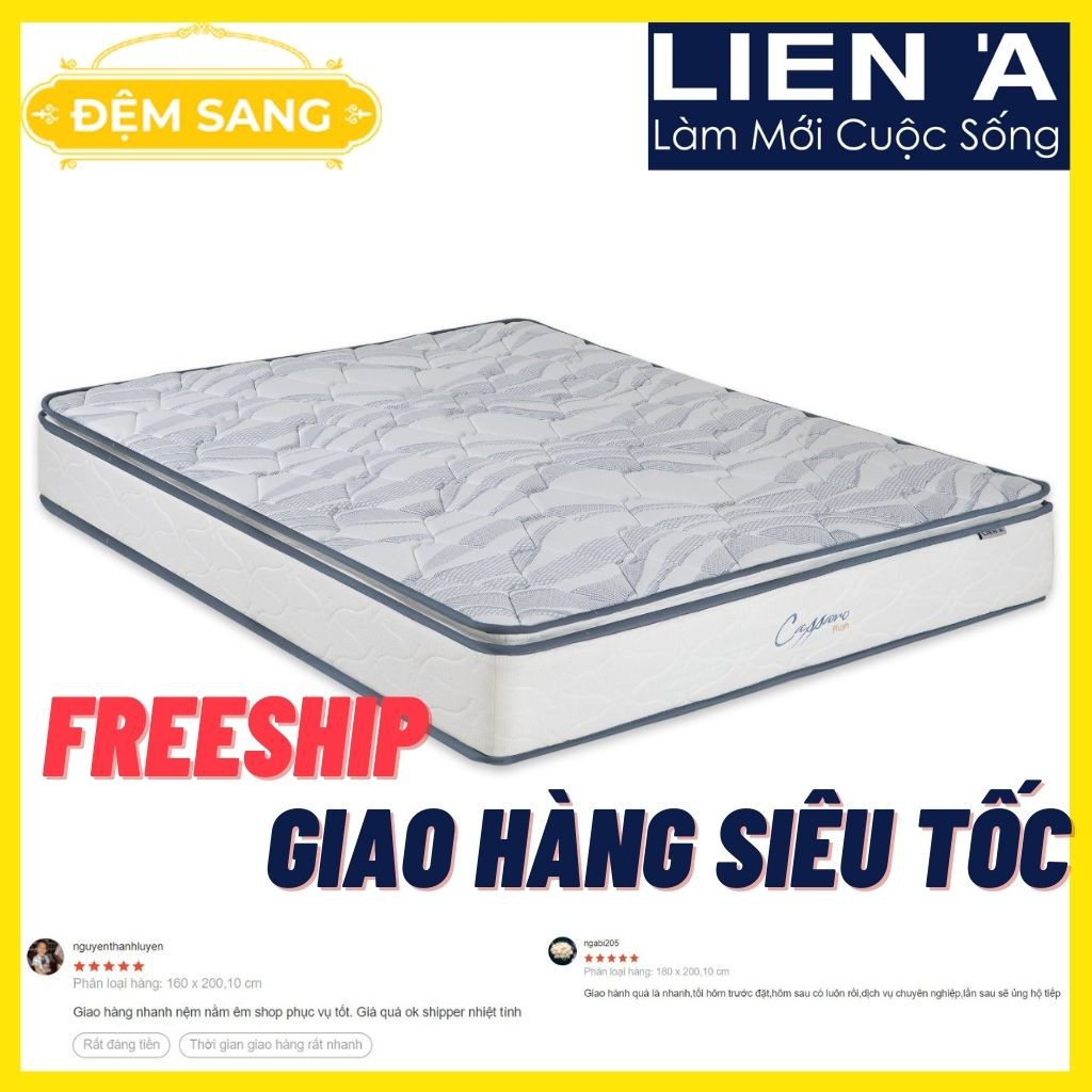 Nệm lò xo xuất khẩu Liên Á - NỆM LÒ XO CASSARO PLUSH - 100% chính hãng Liên Á - Nâng đỡ vượt trộiLX108