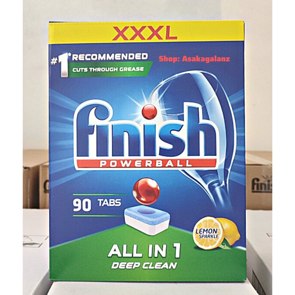 Viên rửa bát Finish All in 1 90 viên, Hương Chanh - [ Hàng Chính Hãng ].