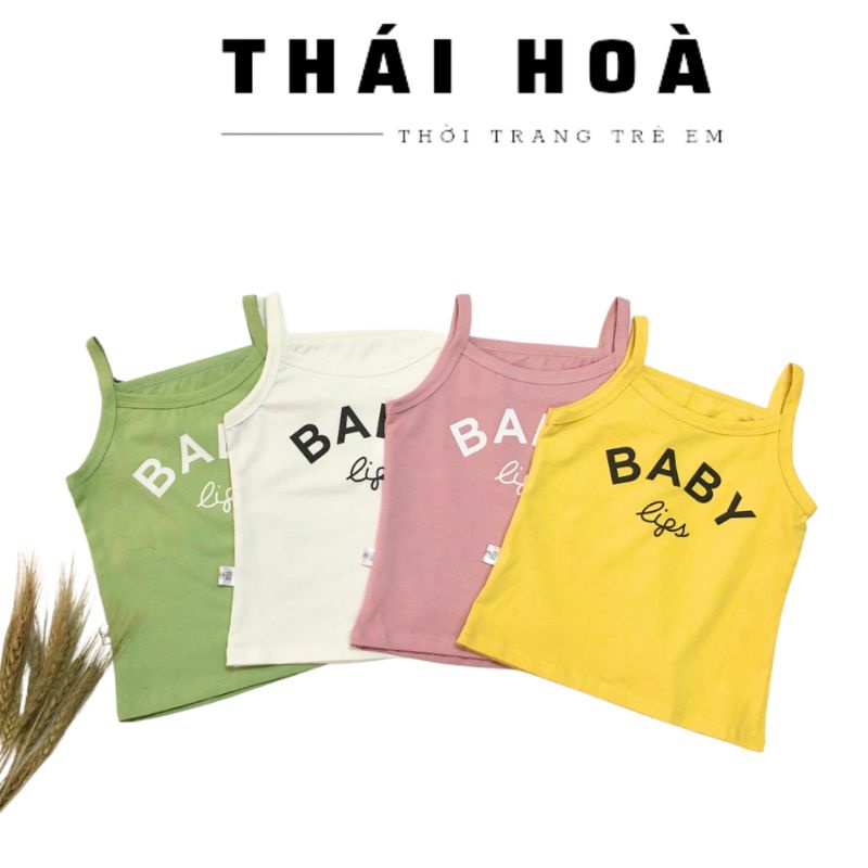 Áo hai dây bé gái 1_5 tuổiBAO CHẤT áo dây 7_20kg cho bé gái chất cotton 4 chiều mềm mịn mát