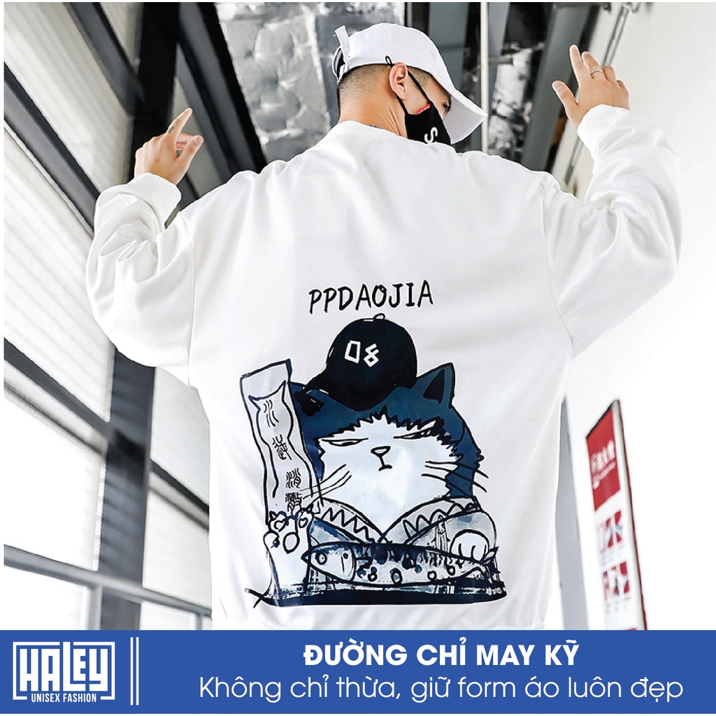 Áo Sweater Nam Nữ unisex PpMeo HALEY phong cách Hàn Quốc cá tính, Chất nỉ bông đẹp mã HD119 Nỉ Bông Nam Nữ
