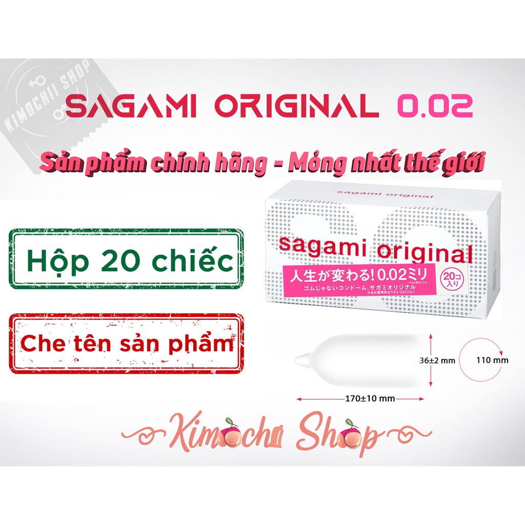 [Nhập khẩu] 01 hộp bao cao su Sagami Original 0.02mm - 01 hộp 20 chiếc - Bao cao su Nhật Bản siêu mỏng