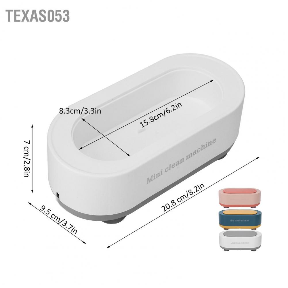 Hàng Sẵn Máy rửa kính mắt Máy làm sạch đồ trang sức bằng sóng siêu âm tần số cao tự động【Texas053】