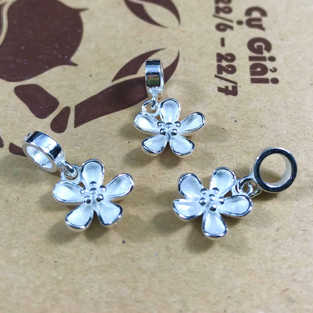 Charm bạc móc treo hoa các loại - Charm bạc 925 (Bạc trắng) - CB354 CB358 CB359 CB374 CB375 CB377 CB378 CB379