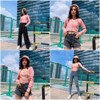 Combo 2 áo Candy Plaid (caro hồng) by Natthy Style