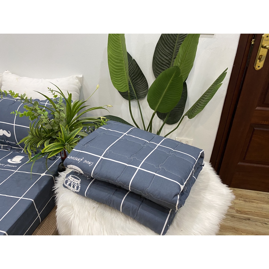 Ga trải giường Kẻ karo vương miện,đủ kích thước 1m,1m2,1m4,1m5,1m6,1m8 | BigBuy360 - bigbuy360.vn