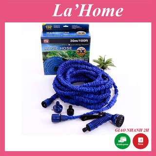 Vòi xịt giãn nở La'Home, vòi xịt rửa xe, tưới cây làm vườn giãn nở dây dài 15m-20m-30m