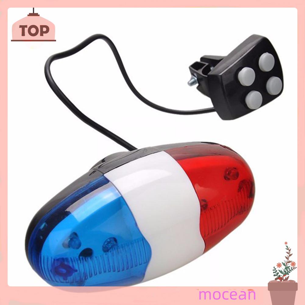 Đèn Cảnh Sát 6 Bóng LED Tích Hợp Còi Báo Gắn Phía Trước Xe Đạp