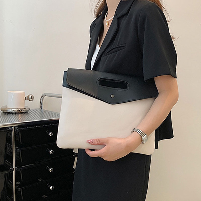 Túi xách tote IELGY cỡ lớn màu sắc tương phản thiết kế thời trang dành cho nữ