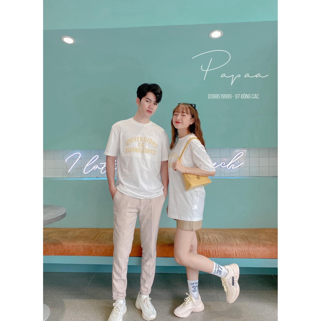 Áo phông nam nữ Hàn Quốc unisex chữ UNIVERSIDAD 208619 PAPAA SHOP