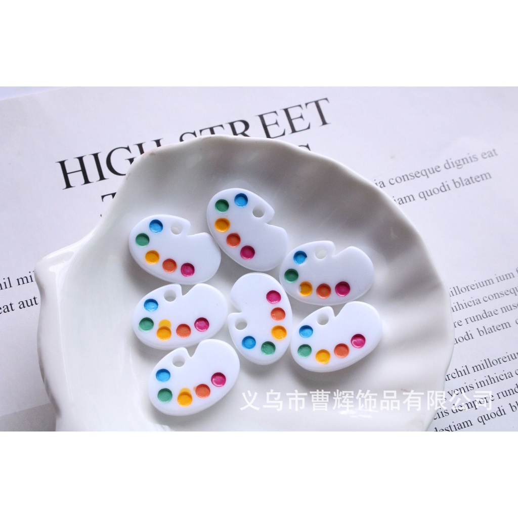 Charm (C141) slime/ Dụng Cụ Charm Trang Trí [Ko Keo &amp; Nút] Hình Bảng Pha Màu Vẽ (2.3 x 1.6 cm)