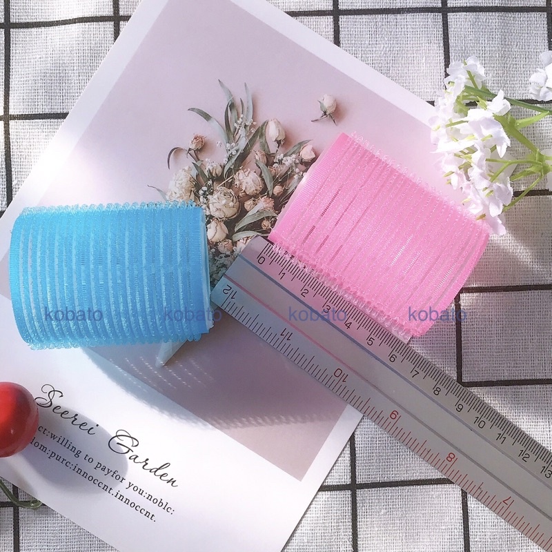 Combo 8 lô cuốn tóc mái bay tự dính lõi bằng nhựa size đại 4x6cm