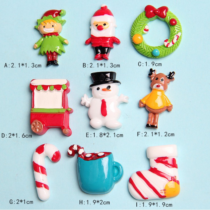 Charm nhân vật Giáng sinh (yêu tinh Christmas, kẹo que, cacao nóng) trang trí vỏ ốp điện thoại, DIY