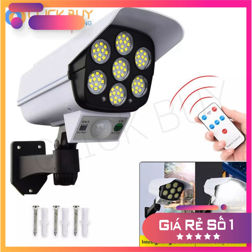 Đèn Năng Lượng Mặt Trời NGỤY TRANG CAMERA Cảm Biến Hồng Ngoại, Chống Nước IP68 Kèm Điều Khiển Từ Xa Nhiều Chế Độ