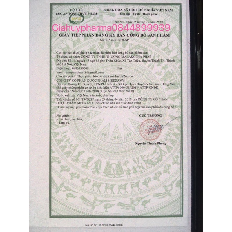 Inulin zor cung cấp chất xơ thiên nhiên ,giảm táo bón hiệu quả hộp 20gói