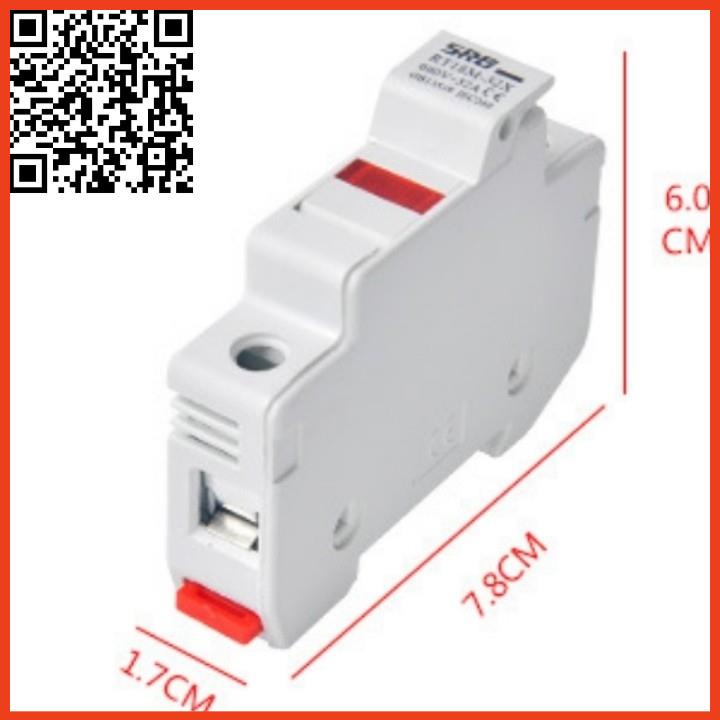 Bộ đế cầu chì sứ RT18-32X có đèn giá rẻ gồm vỏ chì và ruột chì sứ loại 1 pha và 3 pha