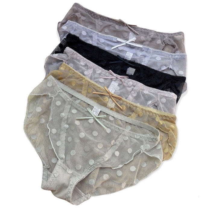 Quần lót nữ voan bèo chấm bi cực Sexy , quần lót lưới mỏng dễ thương