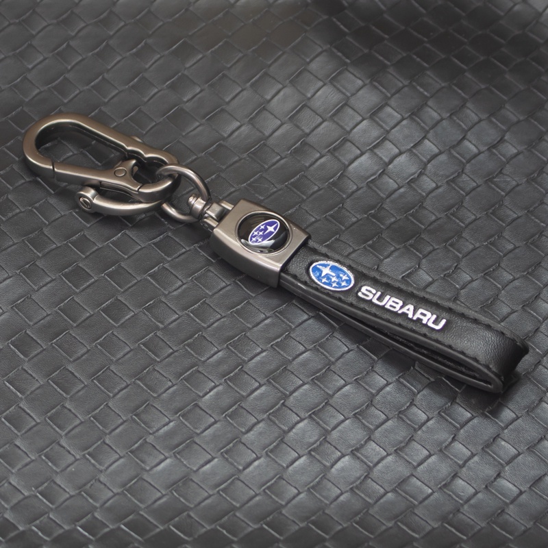 1 Móc Khóa Dây Da PU Dập Nổi Logo Xe Hơi Subaru Impreza Forester Tribeca XV BRZ